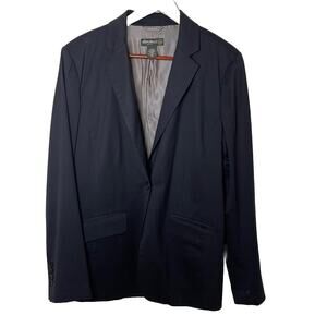 Eddie Bauer One Button Wool Blend Blazer Navy Blue Jacket Women’s Sz 14 Tall
